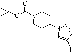 structure of CAS# 877399-73-0, 4-(4-碘-1H-吡唑-1-基)-1-哌啶羧酸叔丁酯