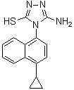 structure of CAS# 878671-96-6, 3-氨基-4-(4-环丙基萘-1-基)-4H-1,2,4-三唑-5-硫醇