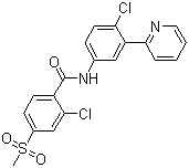 structure of CAS# 879085-55-9, 2-氯-N-[4-氯-3-(2-吡啶基)苯基]-4-(甲磺酰基)苯甲酰胺