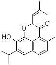 CAS # 879324-75-1, Prionoid B, (-)-9-Hydroxy-4-methyl-8-(1-methylethyl)-2-(2-methyl-1-propen-1-yl)-naphtho[1,8-bc]pyran-3(2H)-one