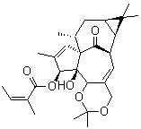 CAS 登录号：87980-68-5, 巨大戟醇 5,20-缩丙酮 3-当归酸酯