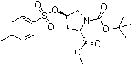 structure of CAS# 88043-21-4, N-Boc-反式-4-对甲苯磺酰氧基-L-脯氨酸甲酯