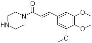 1-(1-Piperazinyl)-3-(3,4,5-trimethoxyphenyl)-2-propen-1-one molecular structure (CAS 88053-13-8)