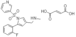 structure of CAS# 881681-01-2, 5-(2-氟苯基)-N-甲基-1-(3-吡啶基磺酰基)-1H-吡咯-3-甲胺富马酸盐