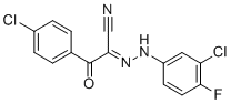 structure of CAS# 882290-02-0, 2-[(3-氯-4-氟苯基)亚肼基]-3-(4-氯苯基)-3-氧代-丙腈
