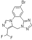 structure of CAS# 883093-10-5, 3-溴-10-(二氟甲基)-9H-咪唑并[1,5-a][1,2,4]三唑并[1,5-d][1,4]苯并二氮杂卓