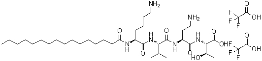 CAS # 883558-32-5, N2-(1-Oxohexadecyl)-L-lysyl-L-valyl-(2S)-2,4-diaminobutanoyl-L-threonine bis(trifluoroacetate) (salt)