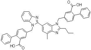 CAS # 884330-14-7, 4',4'''-[(4'-Methyl-2'-propyl[2,6'-bi-1H-benzimidazole]-1,1'-diyl)bis(methylene)]bis[[1,1'-biphenyl]-2-carboxylic acid]