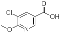 structure of CAS# 884494-85-3, 5-Chloro-6-methoxynicotinic acid