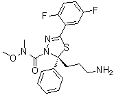 CAS 登录号：885060-08-2, (2R)-2-(3-氨基丙基)-5-(2,5-二氟苯基)-N-甲氧基-N-甲基-2-苯基-1,3,4-噻二唑-3(2H)-甲酰胺