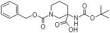 structure of CAS# 885270-31-5, 3-Boc-氨基-1-Cbz-哌啶-3-羧酸
