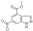 structure of CAS# 885518-55-8, 6-Nitro-1H-indazole-4-carboxylic acid methyl ester