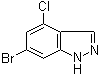 structure of CAS# 885518-99-0, 6-溴-4-氯-1H-吲唑