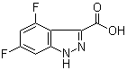 structure of CAS# 885523-11-5, 4,6-Difluoro-1H-indazole-3-carboxylic acid