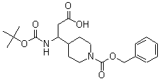 structure of CAS# 886362-33-0, beta-[[叔丁氧羰基]氨基]-1-[(苯基甲氧基)羰基]-4-哌啶丙酸