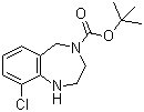 structure of CAS# 886364-21-2, 4-叔丁氧羰基-9-氯-2,3,4,5-四氢-1H-苯并[e][1,4]二氮杂卓