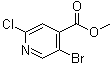 structure of CAS# 886365-28-2, 5-溴-2-氯-4-吡啶羧酸甲酯