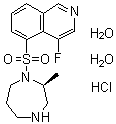 structure of CAS# 887375-67-9, (2S)-1-[(4-氟-5-异喹啉基)磺酰基]六氢-2-甲基-1H-1,4-二氮杂卓单盐酸盐二水合物