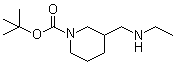 structure of CAS# 887587-98-6, 3-[(Ethylamino)methyl]-1-piperidinecarboxylic acid tert-butyl ester