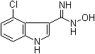 structure of CAS# 889942-75-0, 4-Chloro-N-hydroxy-1H-indole-3-carboximidamide