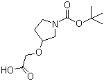 structure of CAS# 889952-88-9, 3-(羧基甲氧基)-1-吡咯烷甲酸 1-叔丁酯