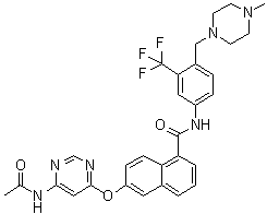 CAS 登录号：890129-26-7, 6-[[6-(乙酰氨基)-4-嘧啶基]氧基]-N-[4-[(4-甲基-1-哌嗪基)甲基]-3-(三氟甲基)苯基]-1-萘甲酰胺