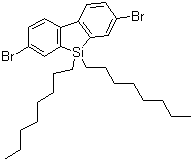 structure of CAS# 891182-24-4, 2,7-二溴-9,9-二辛基-9H-9-硅杂芴