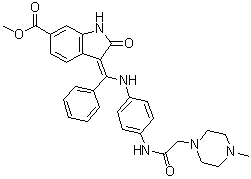CAS # 894783-61-0, (3Z)-2,3-Dihydro-3-[[[4-[[(4-methyl-1-piperazinyl)acetyl]amino]phenyl]amino]phenylmethylene]-2-oxo-1H-indole-6-carboxylic acid methyl ester