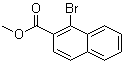 CAS # 89555-39-5, 1-Bromonaphthalene-2-carboxylic acid methyl ester, Methyl 1-bromo-2-naphthalenecarboxylate, Methyl 1-bromo-2-naphthoate