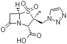 CAS 登录号：89786-04-9, 他唑巴坦酸, [2S-(2a,3b,5a)]-3-甲基-7-氧代-3-(1H-1,2,3-三氮唑-1-基甲基)-4-硫代-1-氮杂双环[3,2,0]庚烷-2-羧酸 4,4-二氧化物