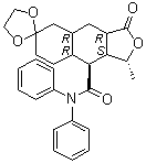 CAS 登录号：900160-99-8, (1'R,3'aR,4'aR,8'aR,9'S,9'aS)-1',3'a,4',4'a,5',7',8',8'a,9',9'a-十氢-1'-甲基-3'-氧代-N,N-二苯基螺[1,3-二氧杂环戊烷-2,6'(3'H)-萘并[2,3-c]呋喃]-9'-甲酰胺