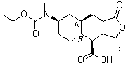 structure of CAS# 900161-13-9, (3R,3aR,4S,4aR,7R,8aR,9aR)-7-[(乙氧羰基)氨基]十二氢-3-甲基-1-氧代萘并[2,3-c]呋喃-4-羧酸