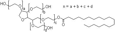 CAS 登录号：9005-67-8, 吐温 60, 聚氧乙烯失水山梨醇醚硬脂酸酯, 聚氧乙烯山梨醇酐硬脂酸酯, 乳化剂 T-60