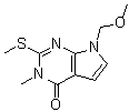 CAS # 90065-68-2, 3,7-Dihydro-7-(methoxymethyl)-3-methyl-2-(methylthio)-4H-pyrrolo[2,3-d]pyrimidin-4-one