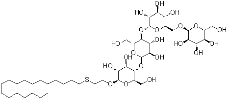 CAS 登录号：90215-01-3, 2-(十八烷基硫基)乙基 O-alpha-D-吡喃葡萄糖基-(1→6)-O-alpha-D-吡喃葡萄糖基-(1→4)-O-alpha-D-吡喃葡萄糖基-(1→4)-beta-D-吡喃葡萄糖苷