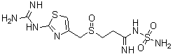 structure of CAS# 90237-03-9, 3-[[[2-[(氨基亚胺甲基)氨基]-4-噻唑基]甲基]亚磺酰]-N-(氨基磺酰基)丙脒