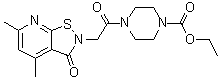 structure of CAS# 902589-96-2, 4-[2-(4,6-Dimethyl-3-oxoisothiazolo[5,4-b]pyridin-2(3H)-yl)acetyl]-1-piperazinecarboxylic acid ethyl ester