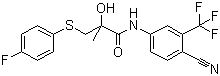structure of CAS# 90356-78-8, N-[4-氰基-3-(三氟甲基)苯基]-3-(4-氟苯巯基)-2-羟基-2-甲基丙酰胺