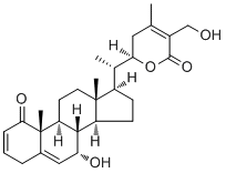 CAS 登录号：904665-71-0, Daturataturin A aglycone, (7alpha,22R)-7,22,27-三羟基-1-氧代麦角甾烷-2,5,24-三烯-26-酸内酯