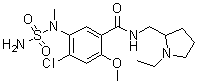 CAS # 90763-45-4, 5-[(Aminosulfonyl)methylamino]-4-chloro-N-[(1-ethyl-2-pyrrolidinyl)methyl]-2-methoxybenzamide