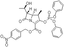 CAS 登录号：90776-59-3, 杂氮双环磷酸酯, 美罗培南主环, [4R-[4a,5b,6b(R*)]]-3-二苯基磷酰氧基-6-(1-羟基乙基)-4-甲基-7-氧代-1-氮杂双环[3.2.0]庚-2-烯-2-羧酸对硝基苄酯, 1b-甲基碳青霉烯双环母核 (MAP)