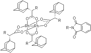 structure of CAS# 909389-99-7, 四[(S)-(+)-(1-金刚烷基)-(N-邻苯二甲酰基亚胺基)乙酸]二铑