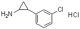 structure of CAS# 90942-38-4, 2-(3-Chlorophenyl)cyclopropylamine hydrochloride