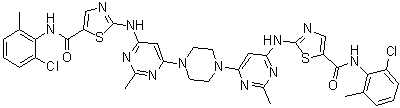 CAS # 910297-61-9, 2,2'-[1,4-Piperazinediylbis[(2-methyl-6,4-pyrimidinediyl)imino]]bis[N-(2-chloro-6-methylphenyl)-5-thiazolecarboxamide]
