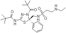 CAS 登录号：910634-41-2, (-)-N-[4-(2,2-二甲基丙酰基)-5-[[2-(乙基氨基)乙磺酰胺]甲基]-5-苯基-4,5-二氢-1,3,4-噻二唑-2-基]-2,2-二甲基丙酰胺