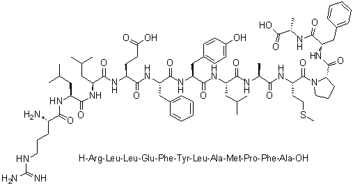 CAS # 911483-74-4, L-Arginyl-L-leucyl-L-leucyl-L-alpha-glutamyl-L-phenylalanyl-L-tyrosyl-L-leucyl-L-alanyl-L-methionyl-L-prolyl-L-phenylalanyl-L-alanine