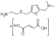 structure of CAS# 91224-69-0, 5-[[(2-氨基乙基)硫基]甲基]-N,N-二甲基-2-呋喃甲胺富马酸盐