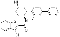 structure of CAS# 912545-86-9, 3-氯-N-[反式-4-(甲基氨基)环己基]-N-[[3-(4-吡啶基)苯基]甲基]-苯并[b]噻吩-2-甲酰胺