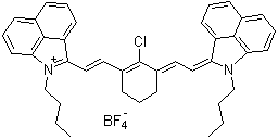 1-丁基-2-(2-[3-[2-(1-丁基-1H-苯并[cd]吲哚-2-亚基)乙亚基]-2-氯-环己烯-1-基]乙烯基)苯并[cd]吲哚鎓四氟硼酸盐分子结构 (CAS 913633-67-7)