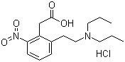 structure of CAS# 91374-25-3, 2-[2-(二丙基氨基)乙基]-6-硝基苯乙酸盐酸盐